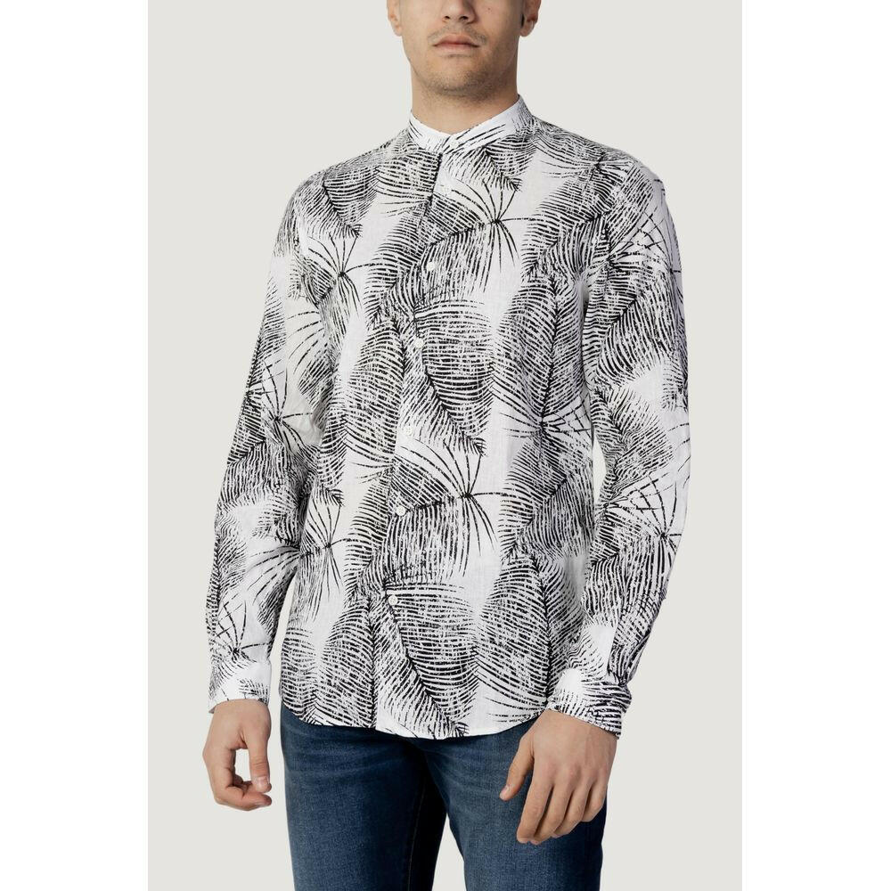 Antony Morato Black Linen Pattern Shirt