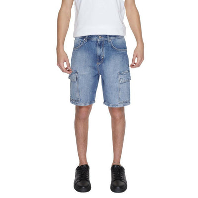 Antony Morato Blue Cotton Bermuda Shorts