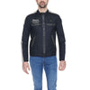 Blauer Bikerjacke aus schwarzem Polyamid