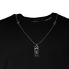 Dolce & Gabbana Black Cotton Necklace Embellished T-shirt