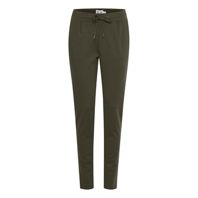 ICHI Green Polyester Casual Pants