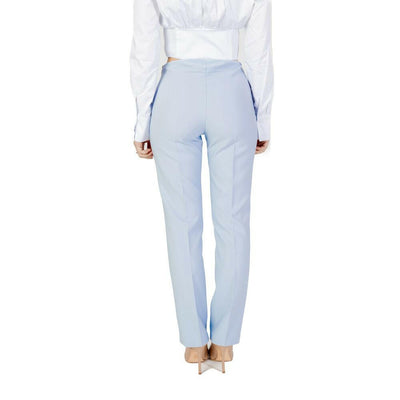 Sandro Ferrone Blue Polyester Dress Pants