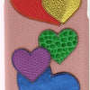 Dolce & Gabbana Pink Leather Heart Phone Cover
