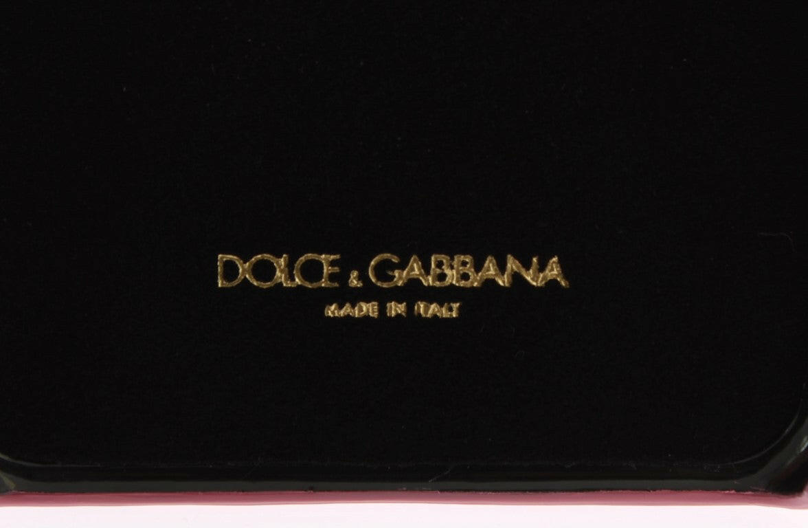 Dolce & Gabbana Pink Leather Heart Phone Cover