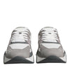 Versace Grey Leather Neoprene Chunky Low Top Squalo Sneakers Shoes