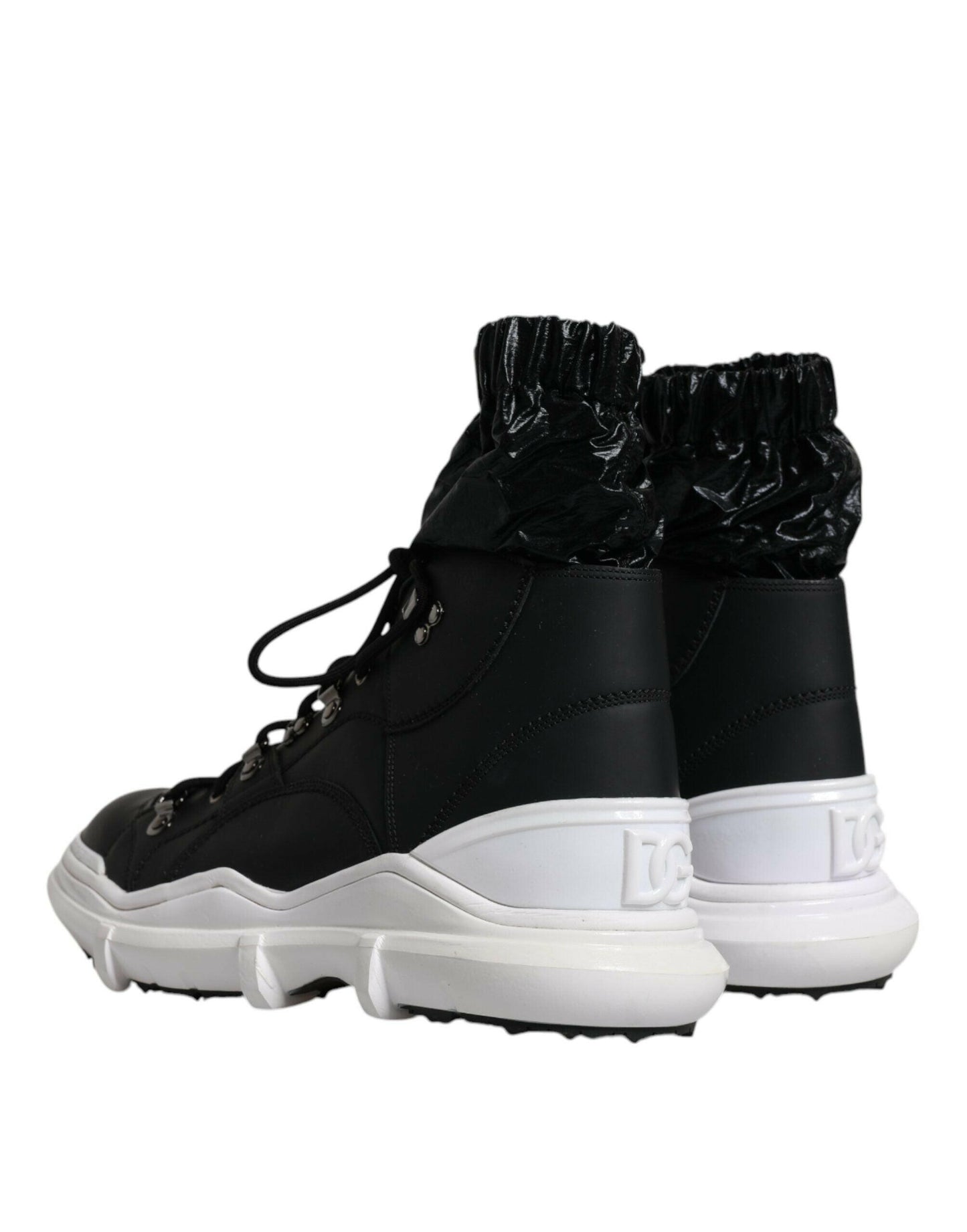 Dolce & Gabbana Black Nylon Galileo High Top Sneakers Shoes