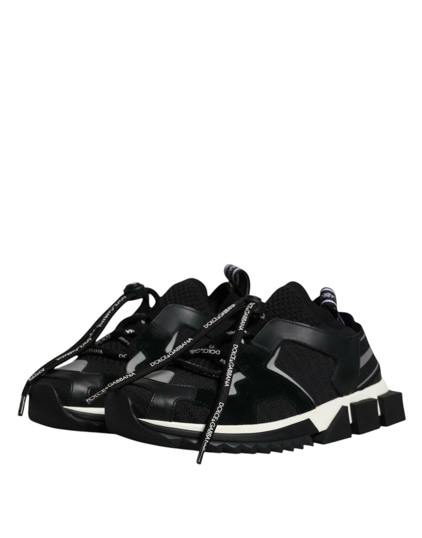 Dolce &amp; Gabbana Sorrento Herren Sneakers mit Logo in Schwarz und Weiß