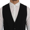 Dolce & Gabbana Black STAFF Cotton Striped Vest