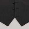 Dolce &amp; Gabbana Graue STAFF-Weste aus gestreifter Baumwolle