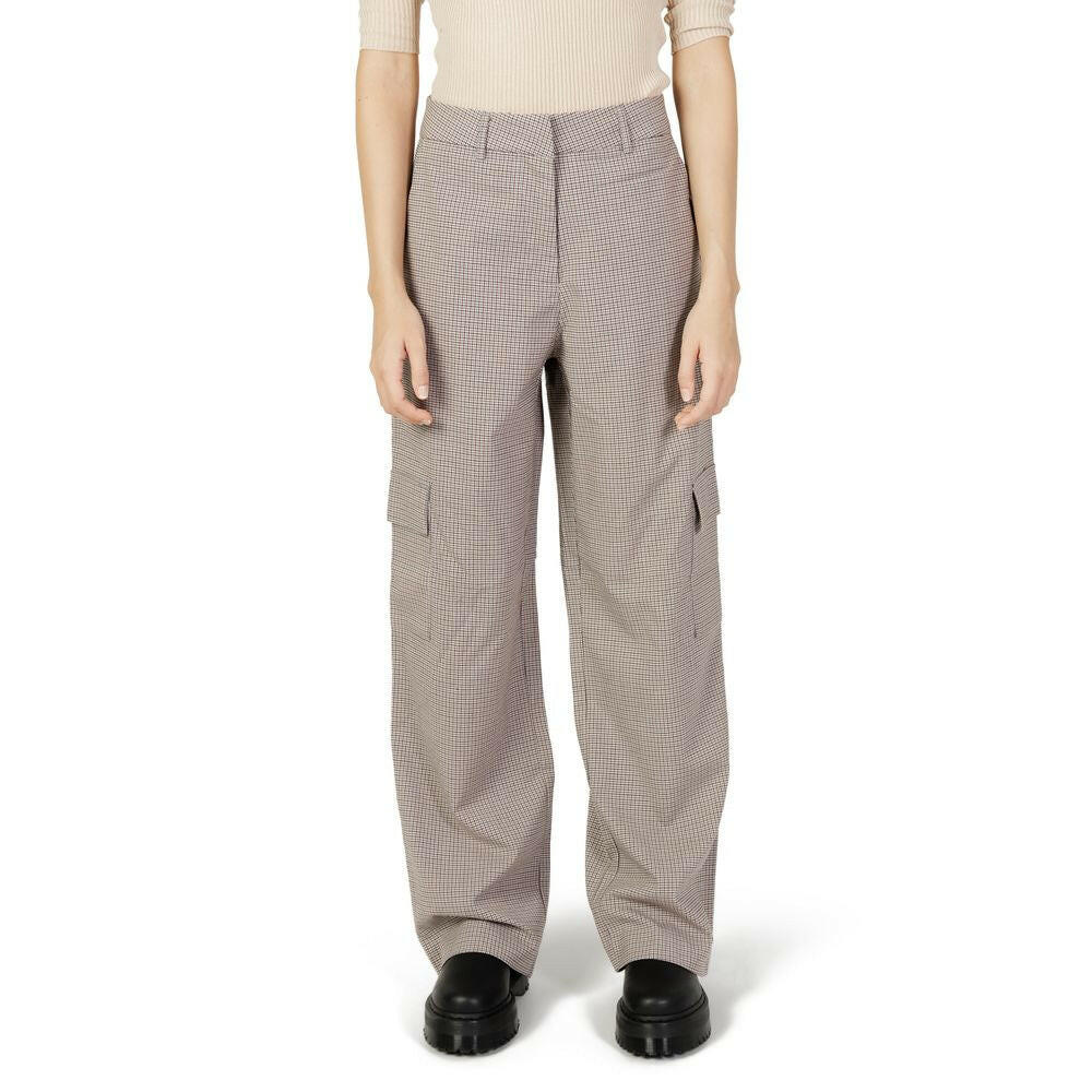 Only Beige Polyester Cargo Pants