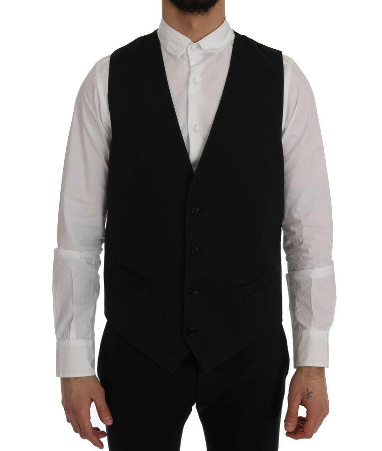 Gilet simple boutonnage noir élégant Dolce &amp; Gabbana