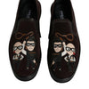 Chaussures plates à enfiler Dolce &amp; Gabbana en daim marron DG Family