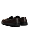 Chaussures plates à enfiler Dolce &amp; Gabbana en daim marron DG Family
