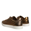 Dolce &amp; Gabbana London Herren Sneaker aus goldenem Leder mit Logo