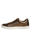 Dolce &amp; Gabbana London Herren Sneaker aus goldenem Leder mit Logo