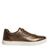 Dolce &amp; Gabbana London Herren Sneaker aus goldenem Leder mit Logo
