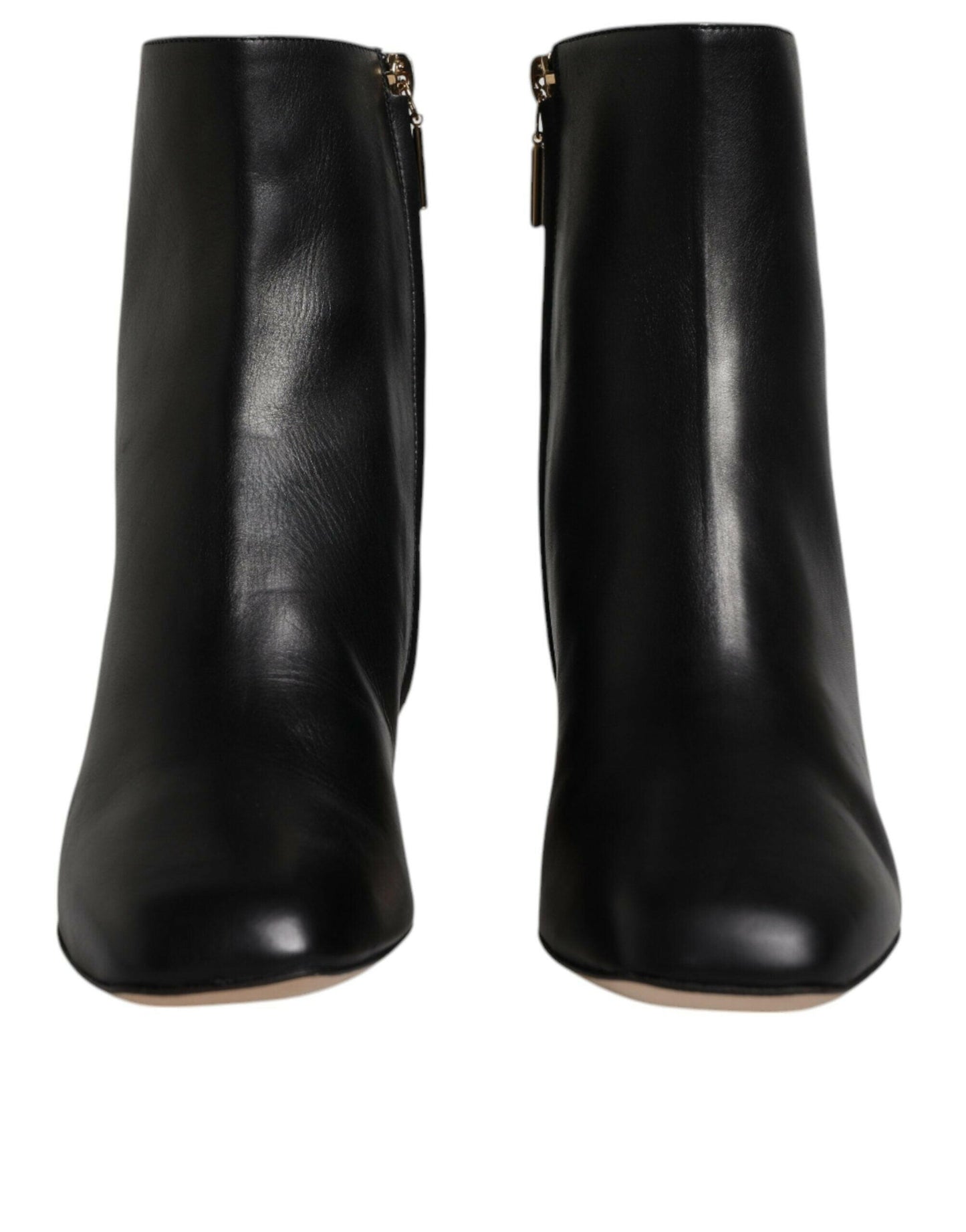 Dolce &amp; Gabbana – Schwarze Jackie-Stiefel aus Leder mit halbhoher Wadenhöhe