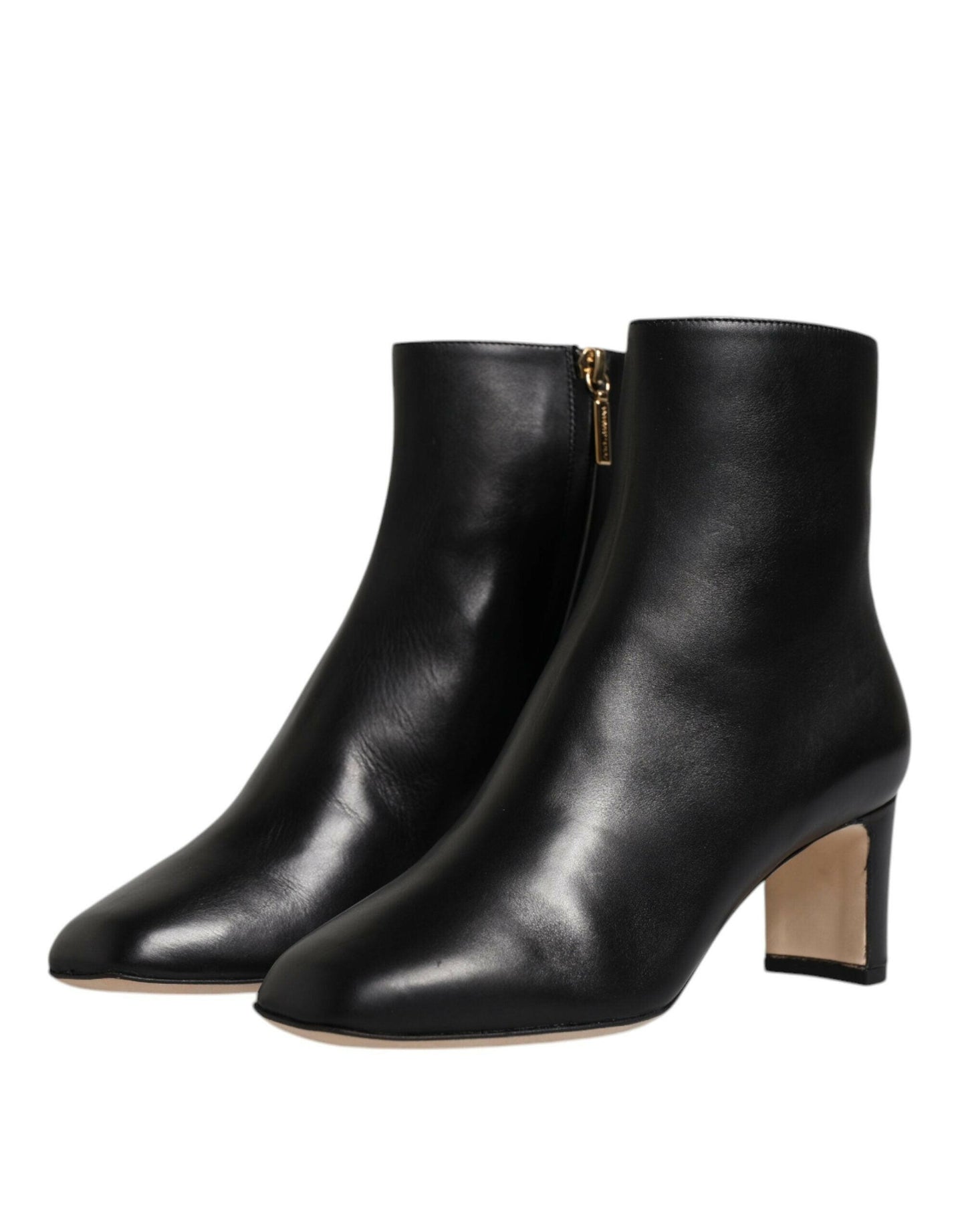 Dolce &amp; Gabbana – Schwarze Jackie-Stiefel aus Leder mit halbhoher Wadenhöhe
