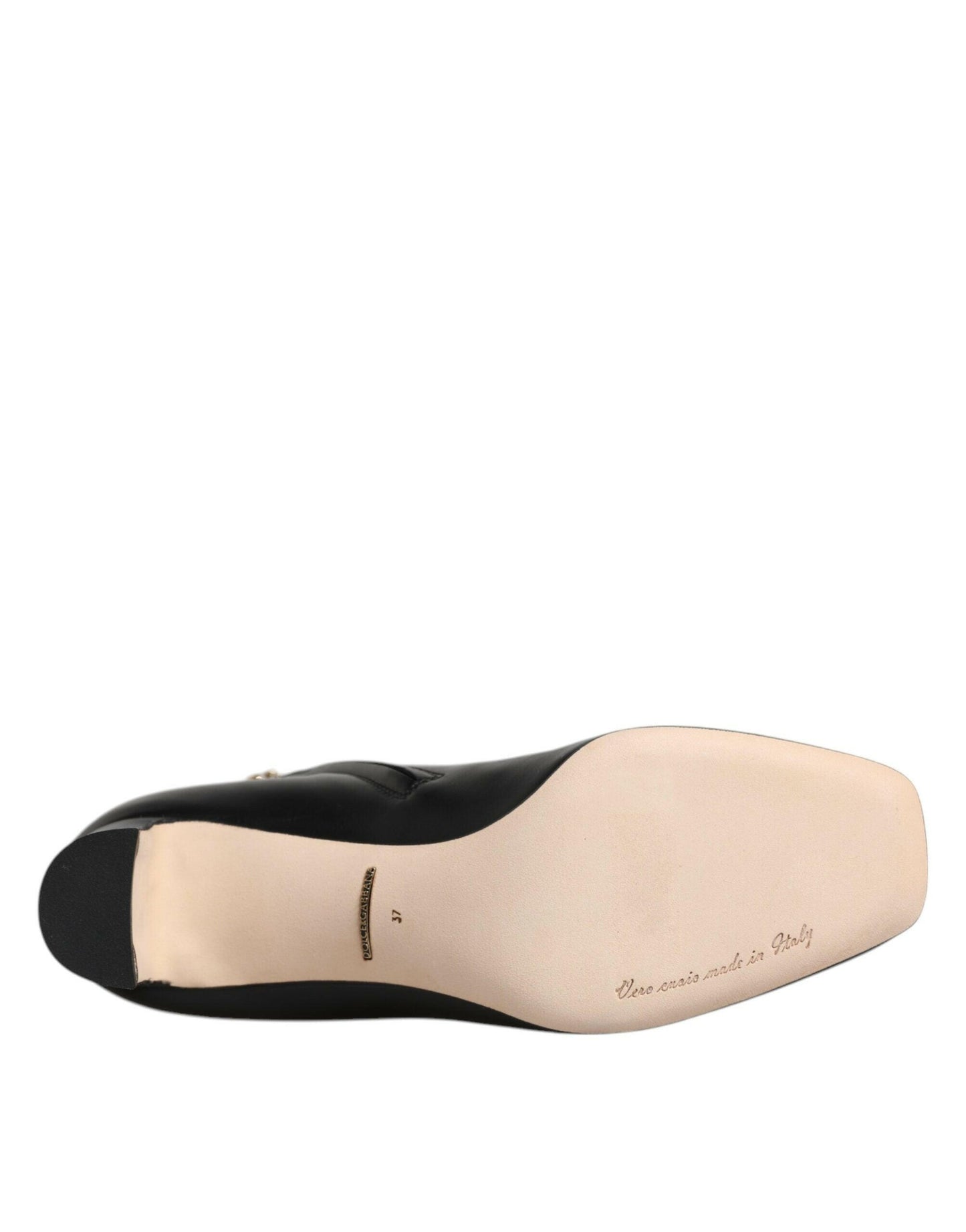 Dolce &amp; Gabbana – Schwarze Jackie-Stiefel aus Leder mit halbhoher Wadenhöhe