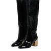 Bottes hautes Vally en cuir verni noir Dolce &amp; Gabbana