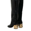 Bottes hautes Vally en cuir verni noir Dolce &amp; Gabbana