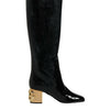 Bottes hautes Vally en cuir verni noir Dolce &amp; Gabbana