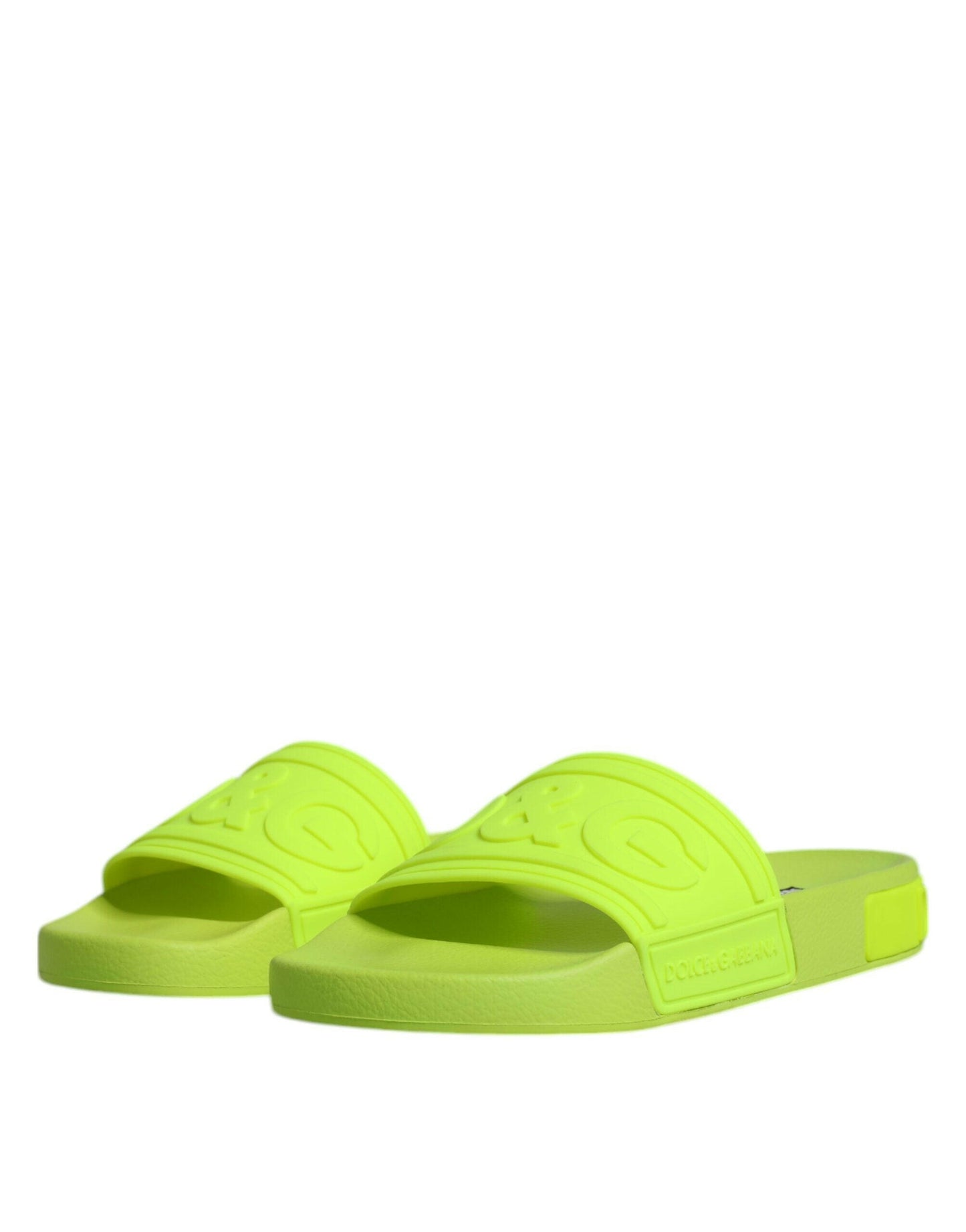 Sandales à enfiler en caoutchouc vert Dolce &amp; Gabbana, chaussures de plage