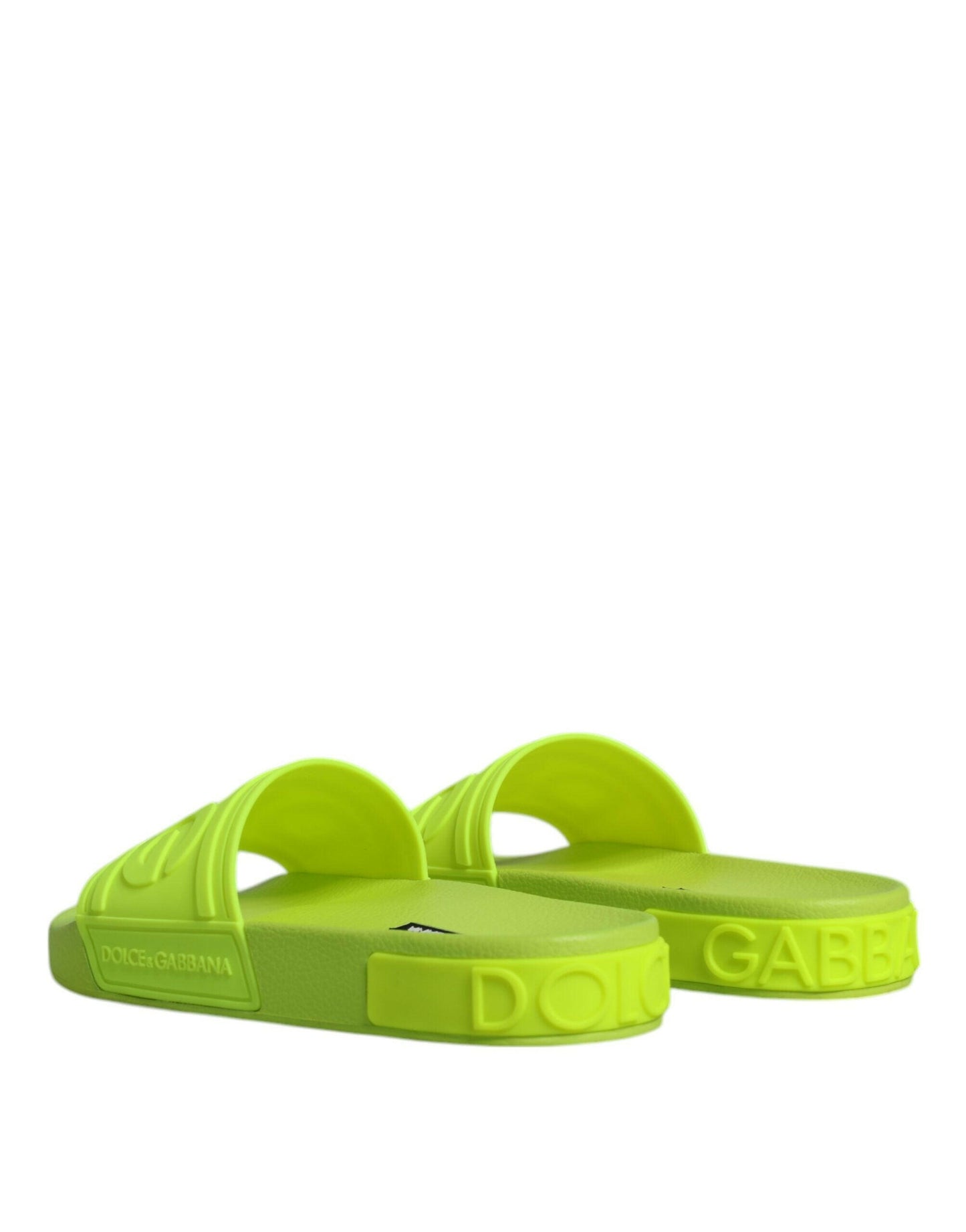Sandales à enfiler en caoutchouc vert Dolce &amp; Gabbana, chaussures de plage