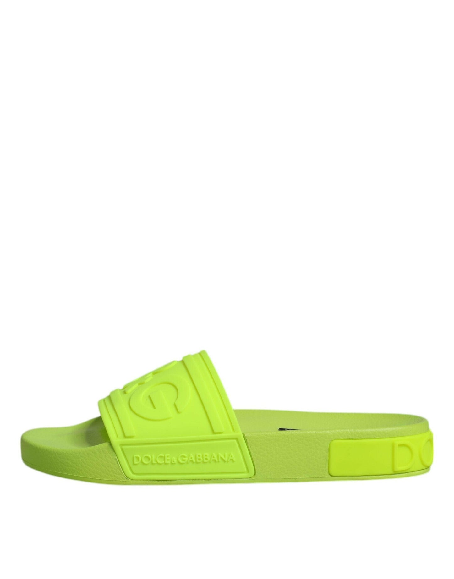 Sandales à enfiler en caoutchouc vert Dolce &amp; Gabbana, chaussures de plage