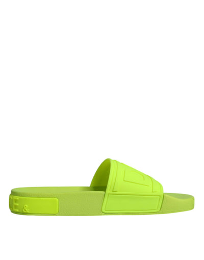 Sandales à enfiler en caoutchouc vert Dolce &amp; Gabbana, chaussures de plage