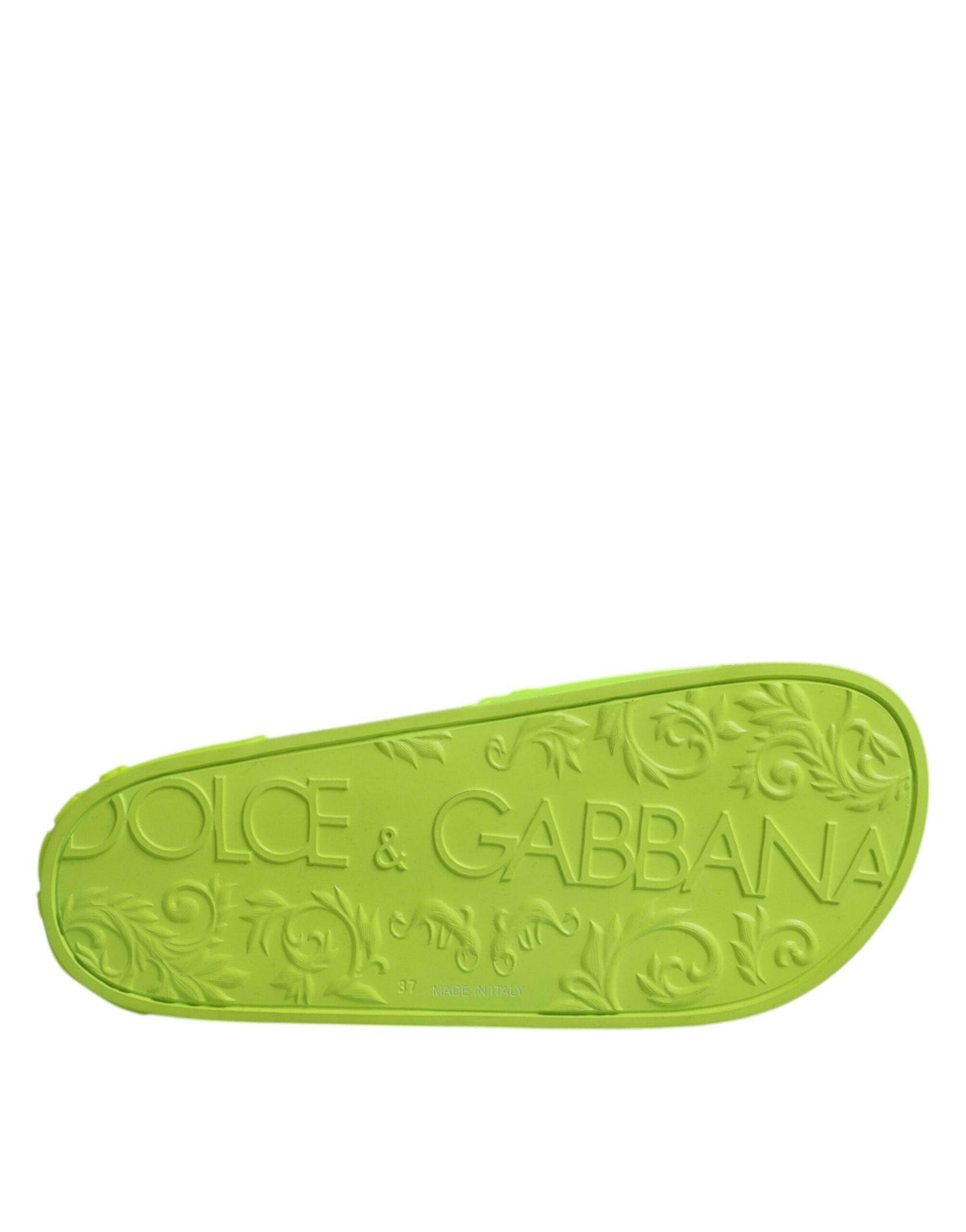Sandales à enfiler en caoutchouc vert Dolce &amp; Gabbana, chaussures de plage