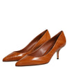 Dolce &amp; Gabbana – Pumps aus braunem Leder mit Kitten Heels
