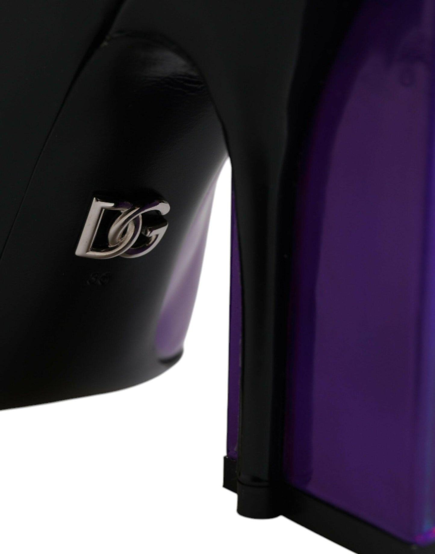 Dolce &amp; Gabbana Lila Schwarze spitze Stiefeletten
