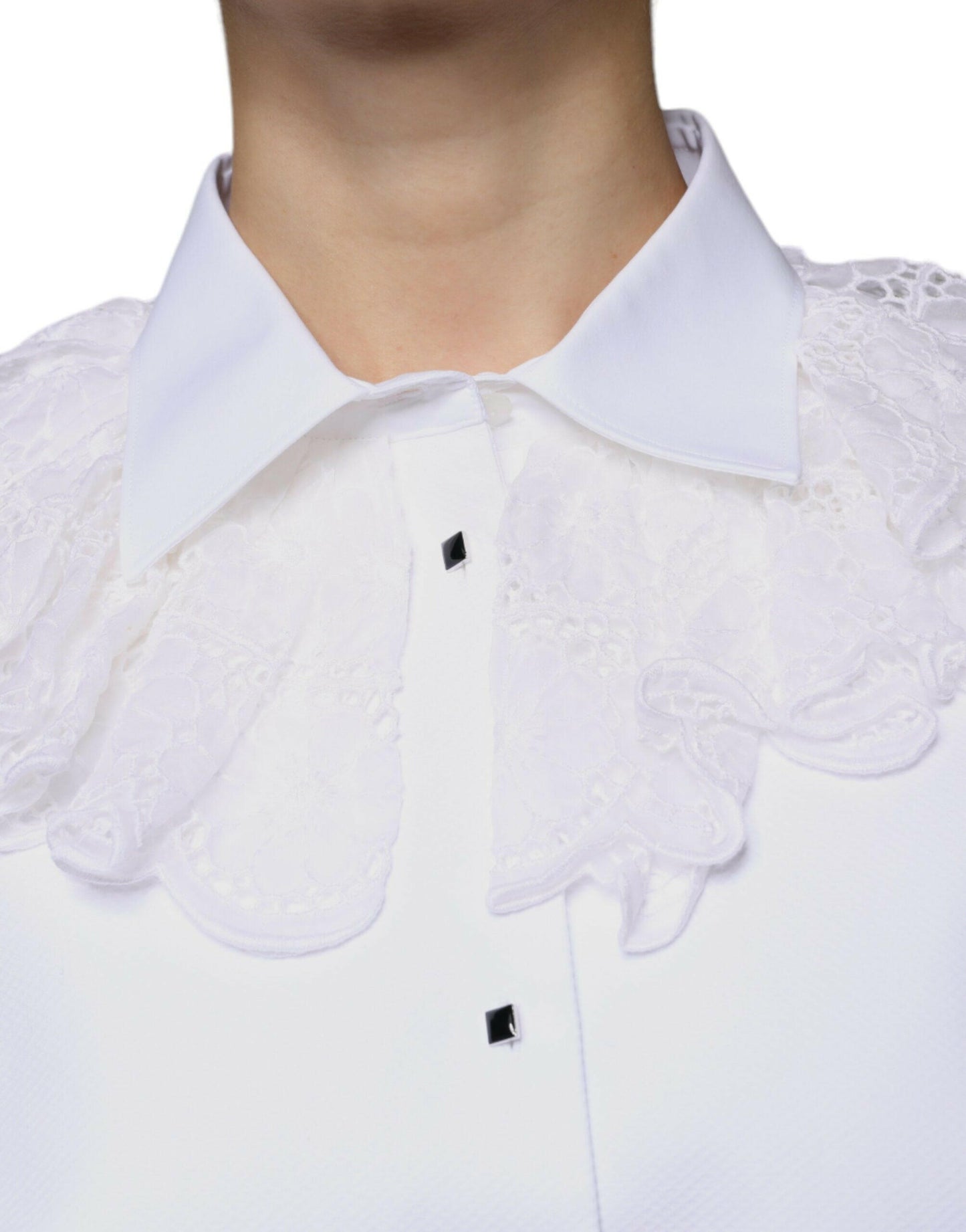 Robe-chemise en popeline de coton blanche Dolce &amp; Gabbana