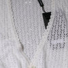 Pull cardigan boutonné en soie blanche Dolce &amp; Gabbana