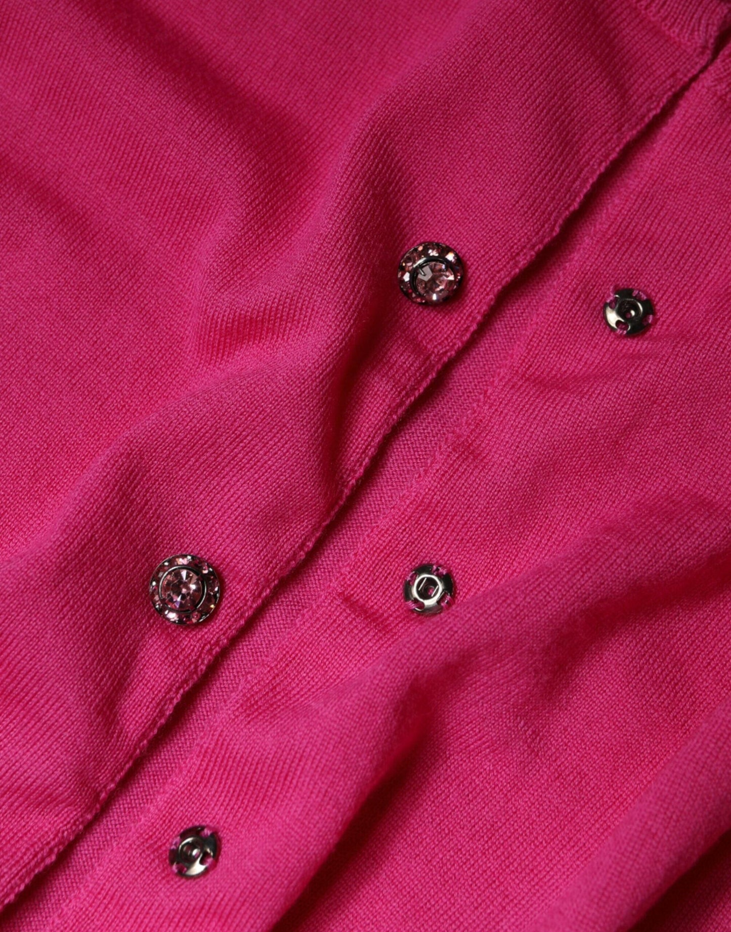 Pull cardigan boutonné en laine rose Dolce &amp; Gabbana