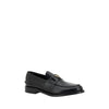 Prada Black Leather Logo Loafers