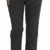 Dolce & Gabbana Black Polka Dot Sicily Crystal Pants