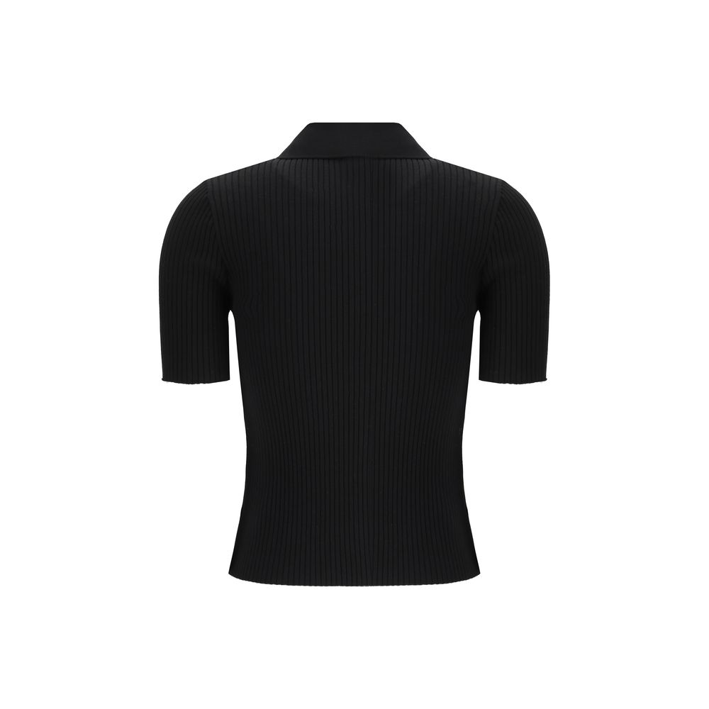 Schwarzes Courrèges-Viskose-Poloshirt