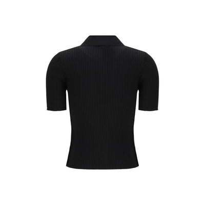 Schwarzes Courrèges-Viskose-Poloshirt
