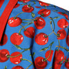 Dolce &amp; Gabbana Blaues, kirschrotes Button-Down-Freizeithemd aus Baumwolle