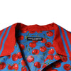 Dolce &amp; Gabbana Blaues, kirschrotes Button-Down-Freizeithemd aus Baumwolle