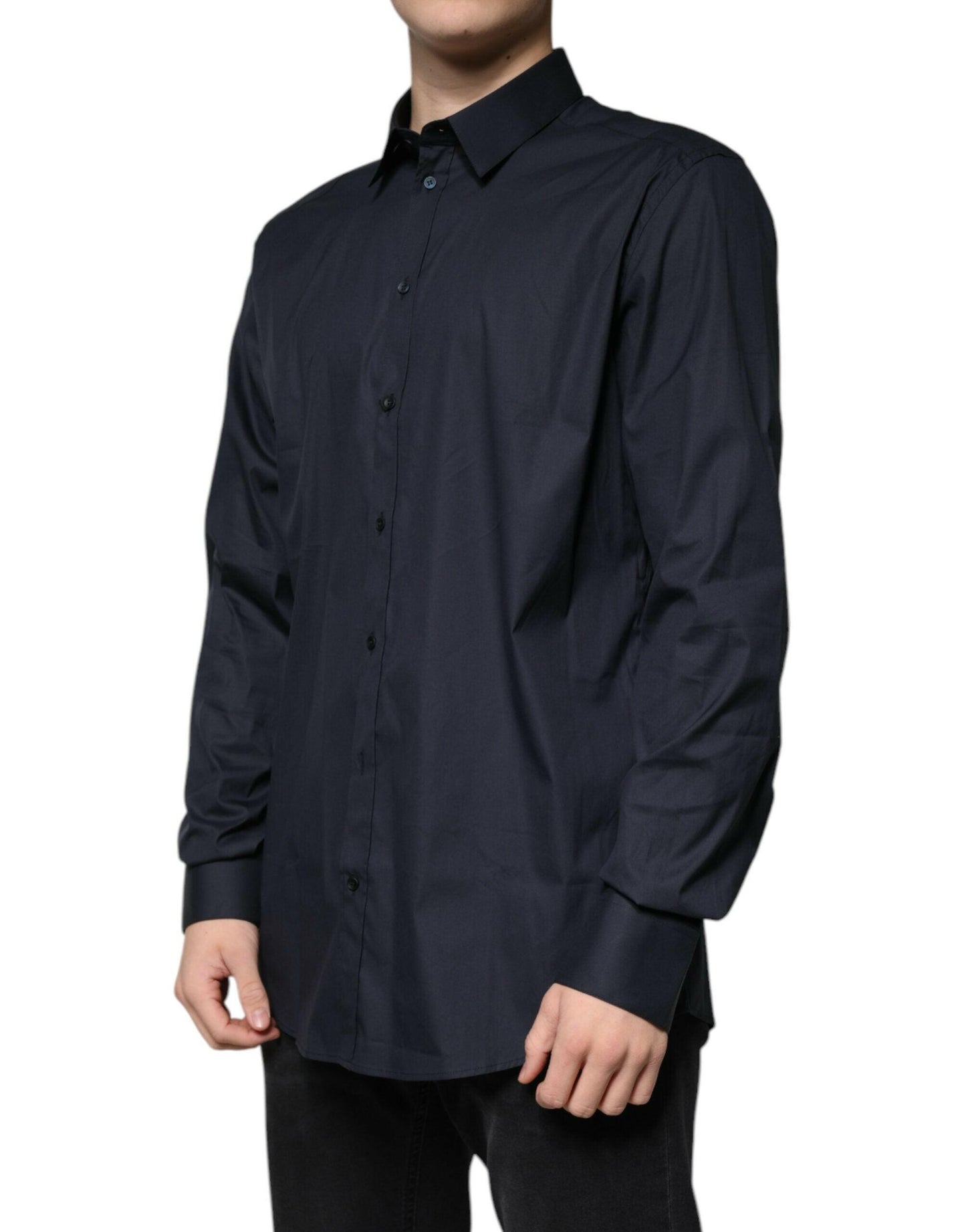 Dolce &amp; Gabbana – Schwarzes, formelles GOLD-Hemd aus Baumwollmischung