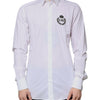 Chemise habillée en coton blanc avec logo Dolce &amp; Gabbana pour homme