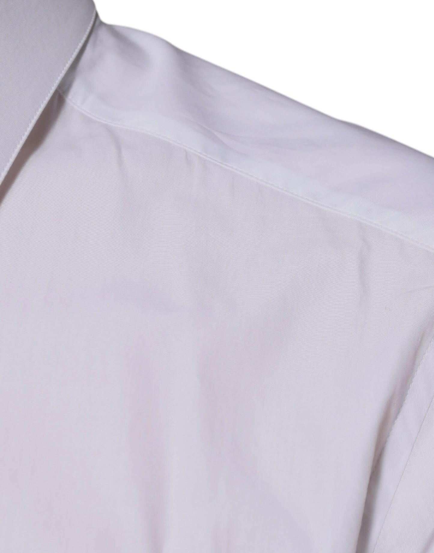 Chemise habillée en coton blanc avec logo Dolce &amp; Gabbana pour homme