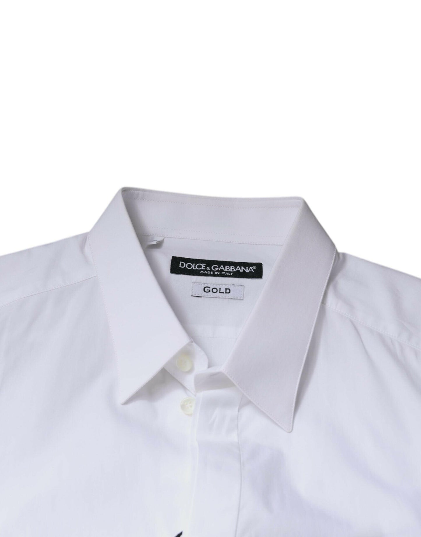 Chemise habillée en coton blanc avec logo Dolce &amp; Gabbana pour homme
