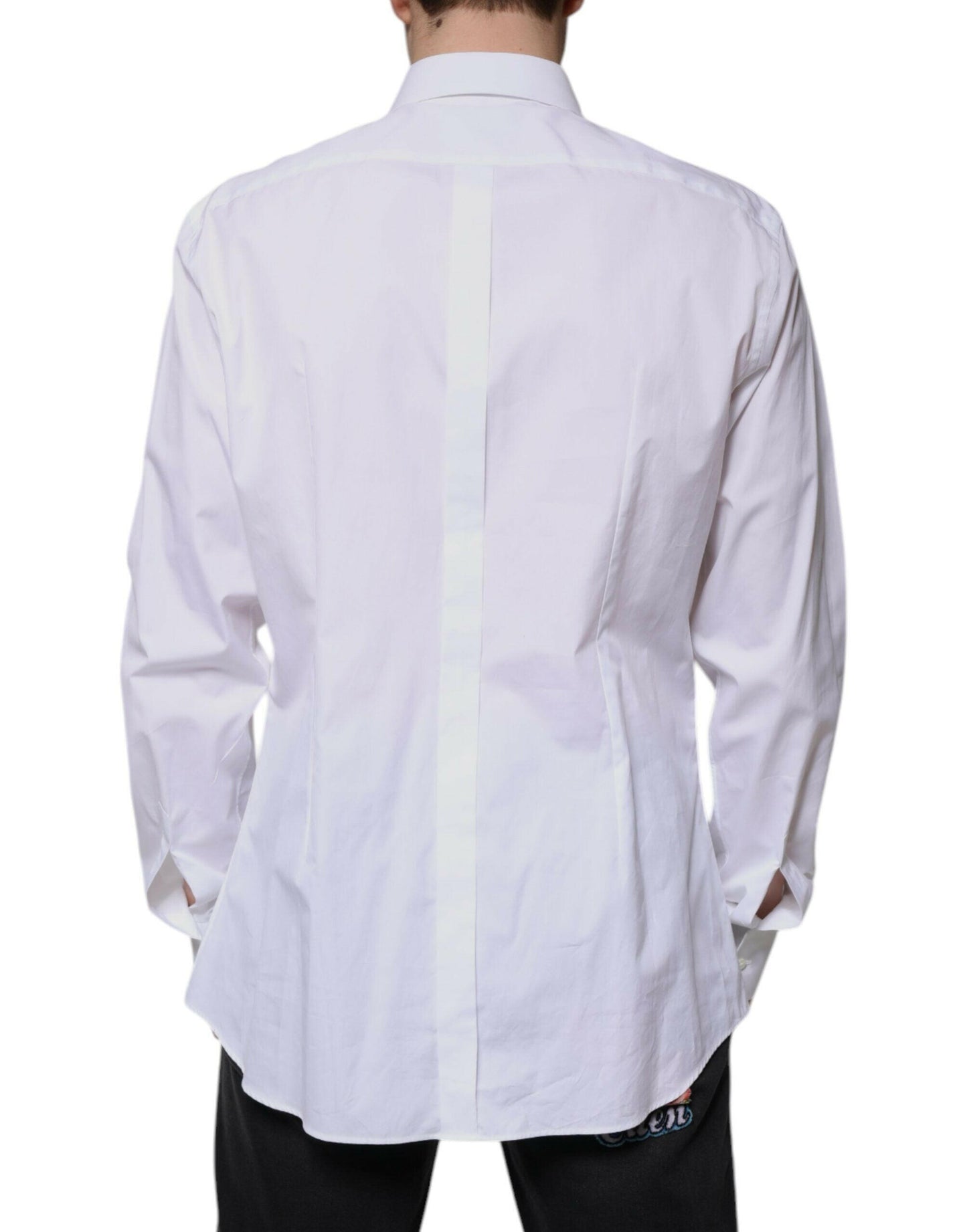 Chemise habillée en popeline de coton blanche Dolce &amp; Gabbana