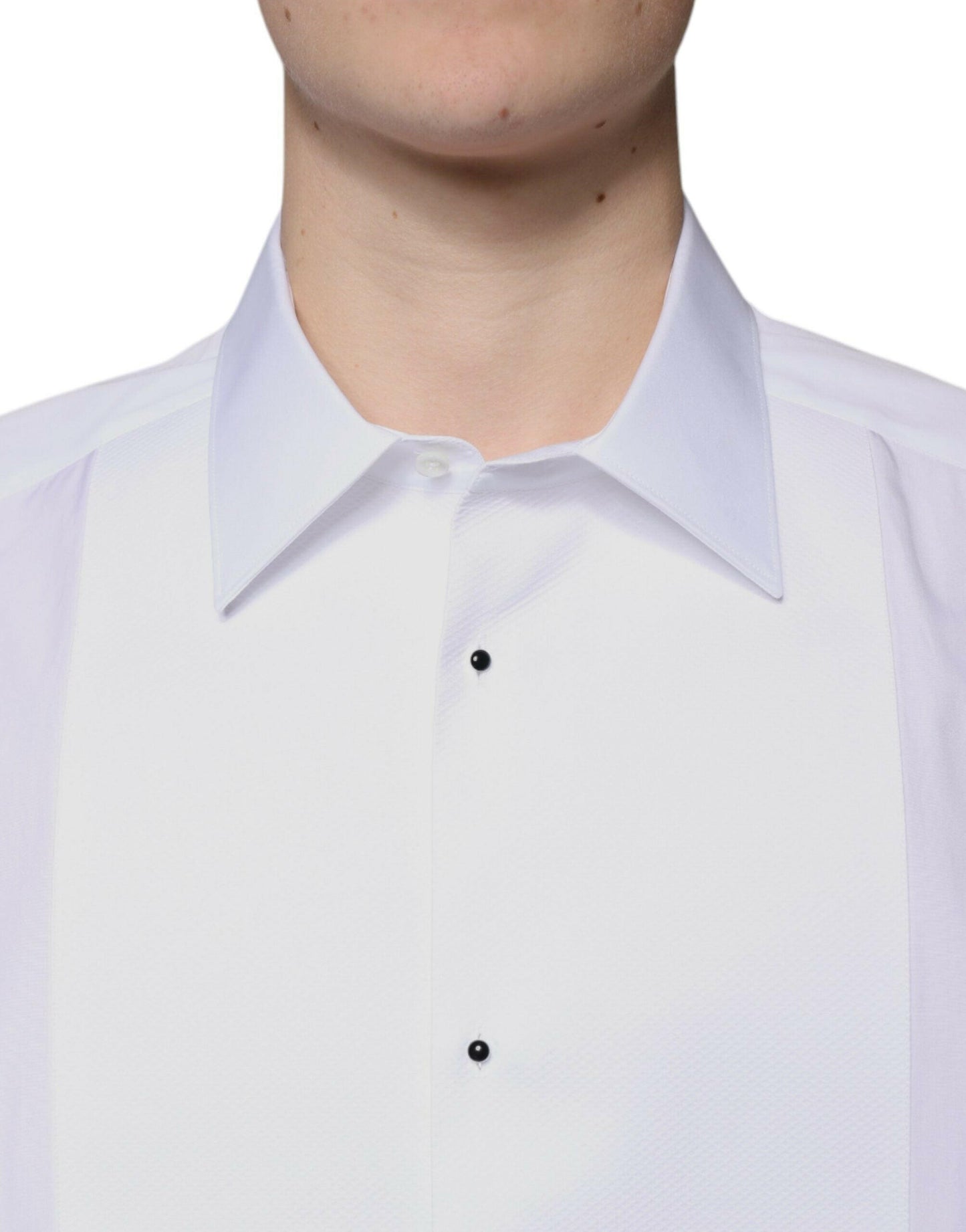 Chemise habillée en popeline de coton blanche Dolce &amp; Gabbana