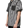 Dolce & Gabbana Black White Striped Button Down Casual Shirt
