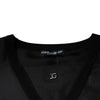 Dolce & Gabbana Black Cotton Square Neck Short Sleeve T-shirt